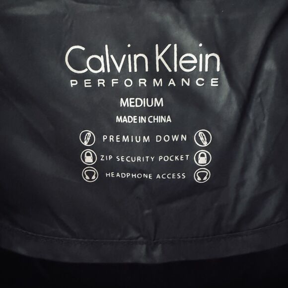 Calvin Klein Performance Jacket M Black Knit Puffer Down Zip Pockets Womens - Picture 4 of 10